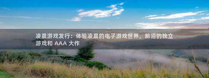 天辰信息网登录：凌晨游戏发行：体验凌晨的电子游戏世界，前沿的独立
游戏和 AAA 大作