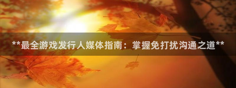 天辰注册会员：**最全游戏发行人媒体指南：掌握免打扰沟通之道**